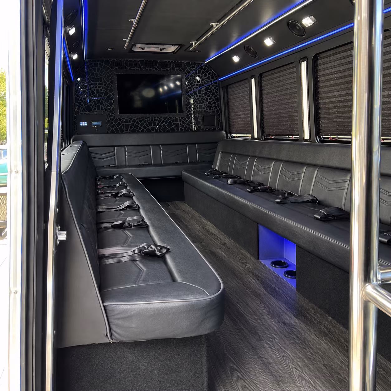 New Haven Private Event Transportation party bus exterior