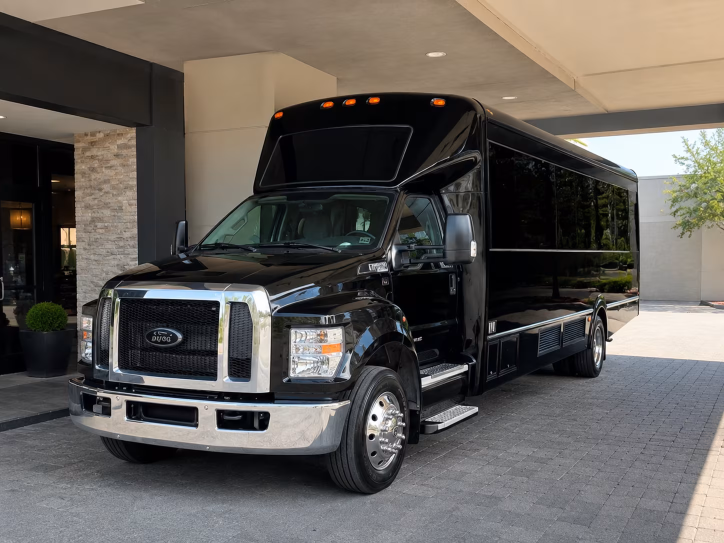 New Haven Sporting Event Transportation party bus exterior