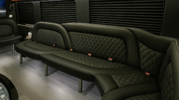 Interior of Charter Bus Company Fairfield's 14 Passenger Sprinter Limousine in Fairfield