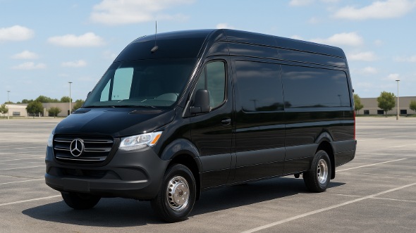 Exterior of Charter Bus Company Meriden's 14 Passenger Sprinter Limousine in Meriden