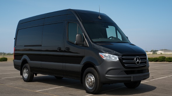 Exterior of Charter Bus Company Milford's 14 Passenger Sprinter Limousine in Milford