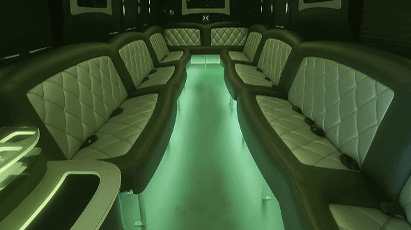 Interior of Charter Bus Company Norwalk's 20 Passenger Party Bus in Norwalk