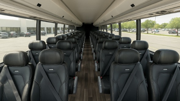 Interior of Charter Bus Company New Haven's 25 Passenger Mini Bus in New Haven