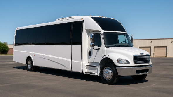 Exterior of Charter Bus Company New Haven's 28 Passenger Minibus in New Haven
