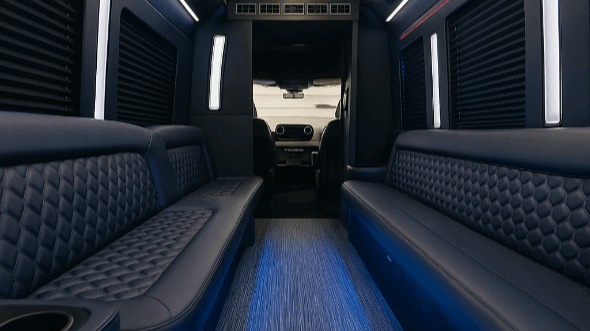 Interior of Charter Bus Company Milford's 28 Passenger Party Bus in Milford