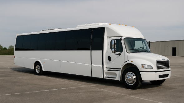 Exterior of Charter Bus Company Waterbury's 28 Passenger Party Bus in Waterbury