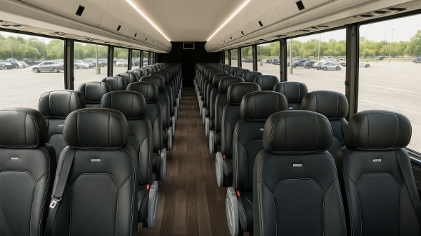 Interior of Charter Bus Company New Haven's 30 Passenger Minibus in New Haven