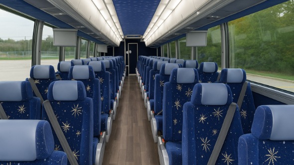 Interior of Charter Bus Company New Haven's 40 Passenger Charter Bus in New Haven