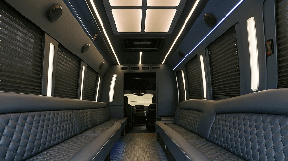 Interior of New Haven Party Bus Company's 40 Passenger Party Bus in New Haven