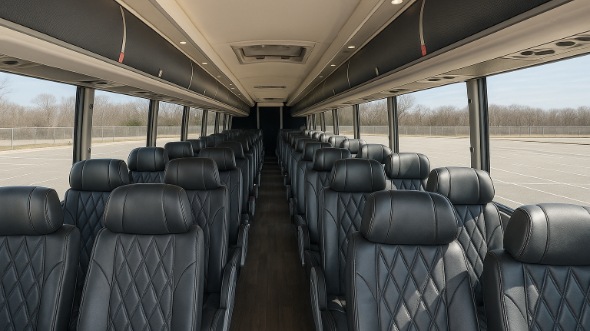 Interior of Charter Bus Company New Haven's 44 Passenger Charter Bus in New Haven