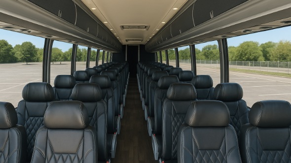 Interior of Charter Bus Company New Haven's 46 Passenger Charter Bus in New Haven