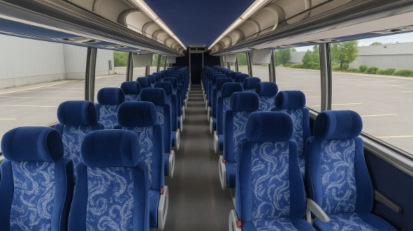 Interior of Charter Bus Company New Haven's 47 Passenger Charter Bus in New Haven