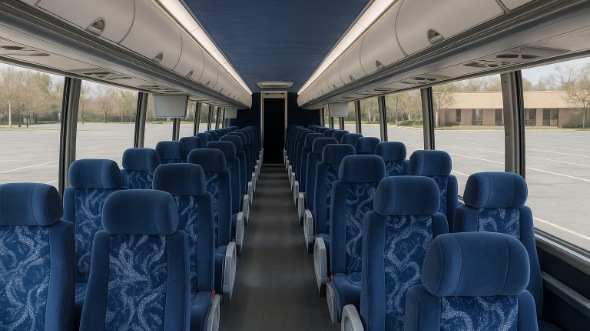 Interior of Charter Bus Company New Haven's 54 Passenger Charter Bus in New Haven