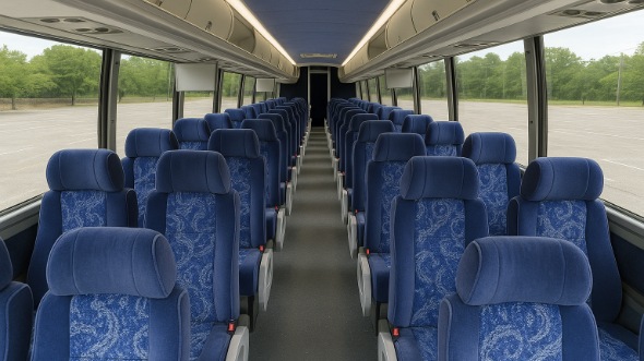 Interior of Charter Bus Company New Haven's 55 Passenger Charter Bus in New Haven