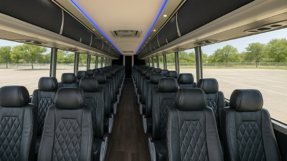 Interior of Charter Bus Company New Haven's ADA Charter Bus in New Haven
