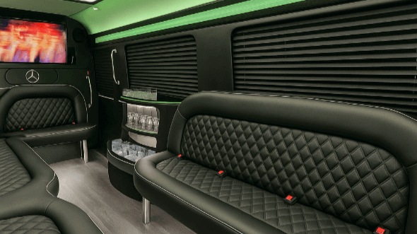 new haven 14 passenger sprinter limousine inside