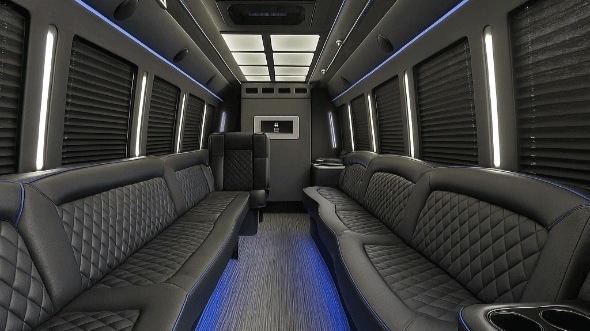new haven 28 passenger party bus interior