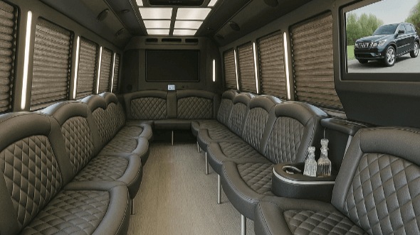 new haven 30 passenger party bus inside