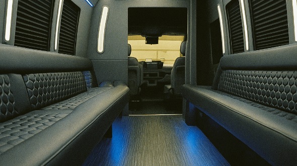 new haven 40 passenger party bus inside